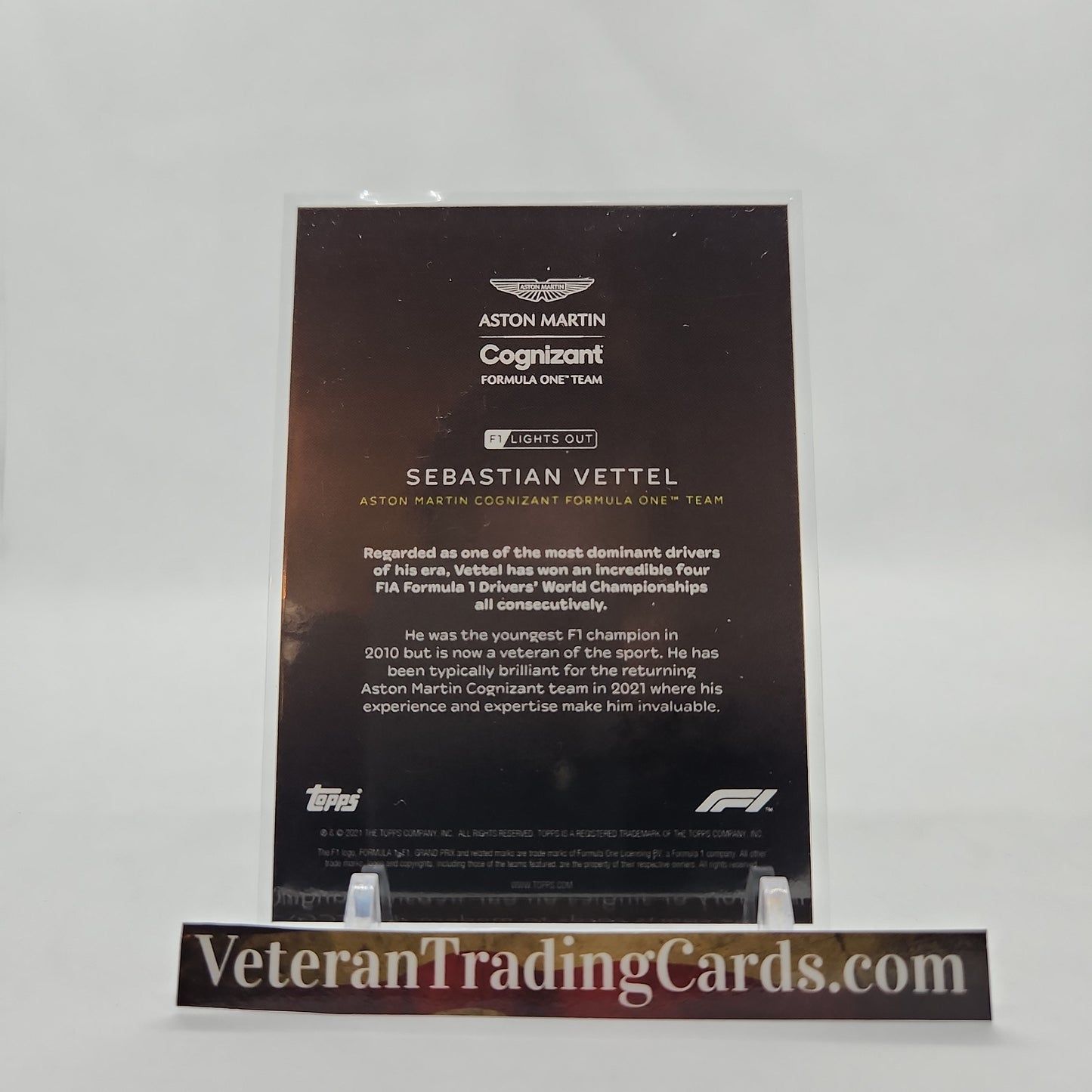 Sebastian Vettel Portrait Topps F1 Lights Out Card