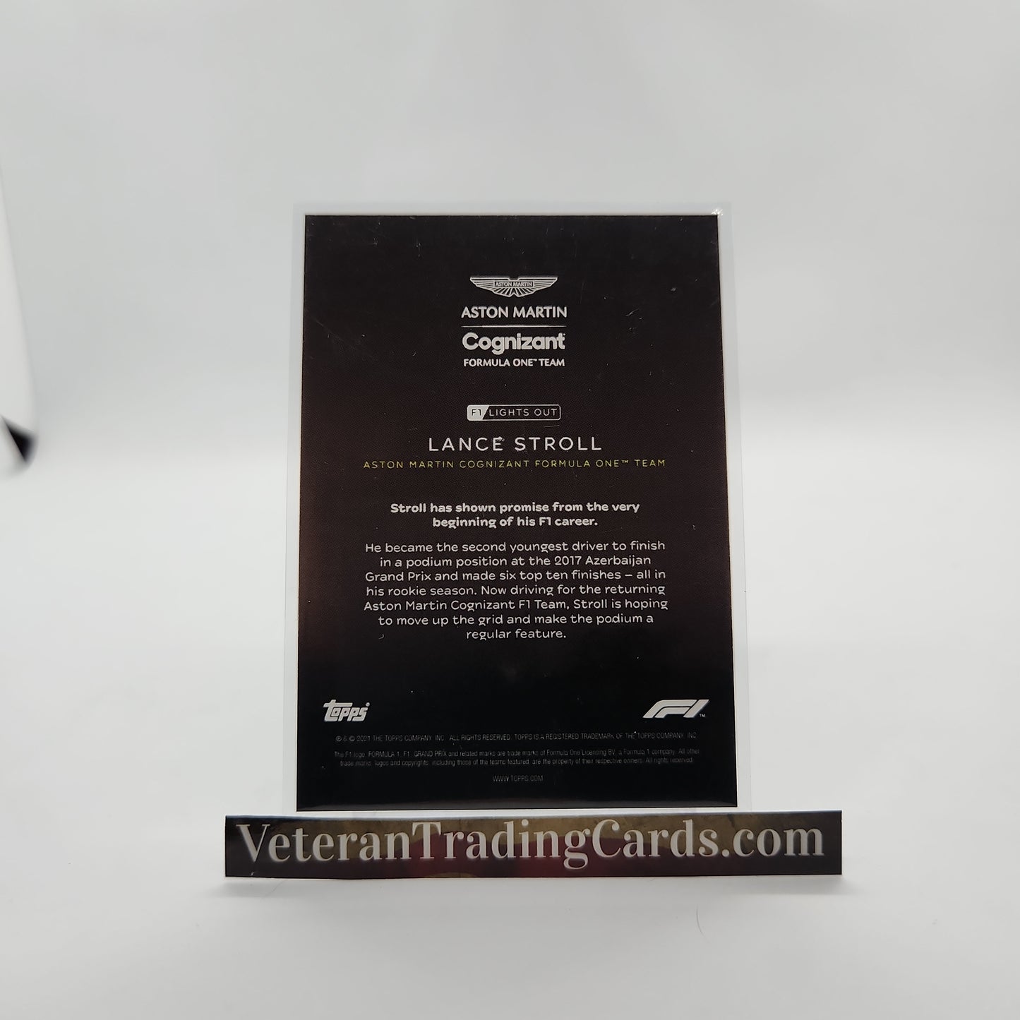 Lance Stroll Portrait Topps F1 Lights Out Card
