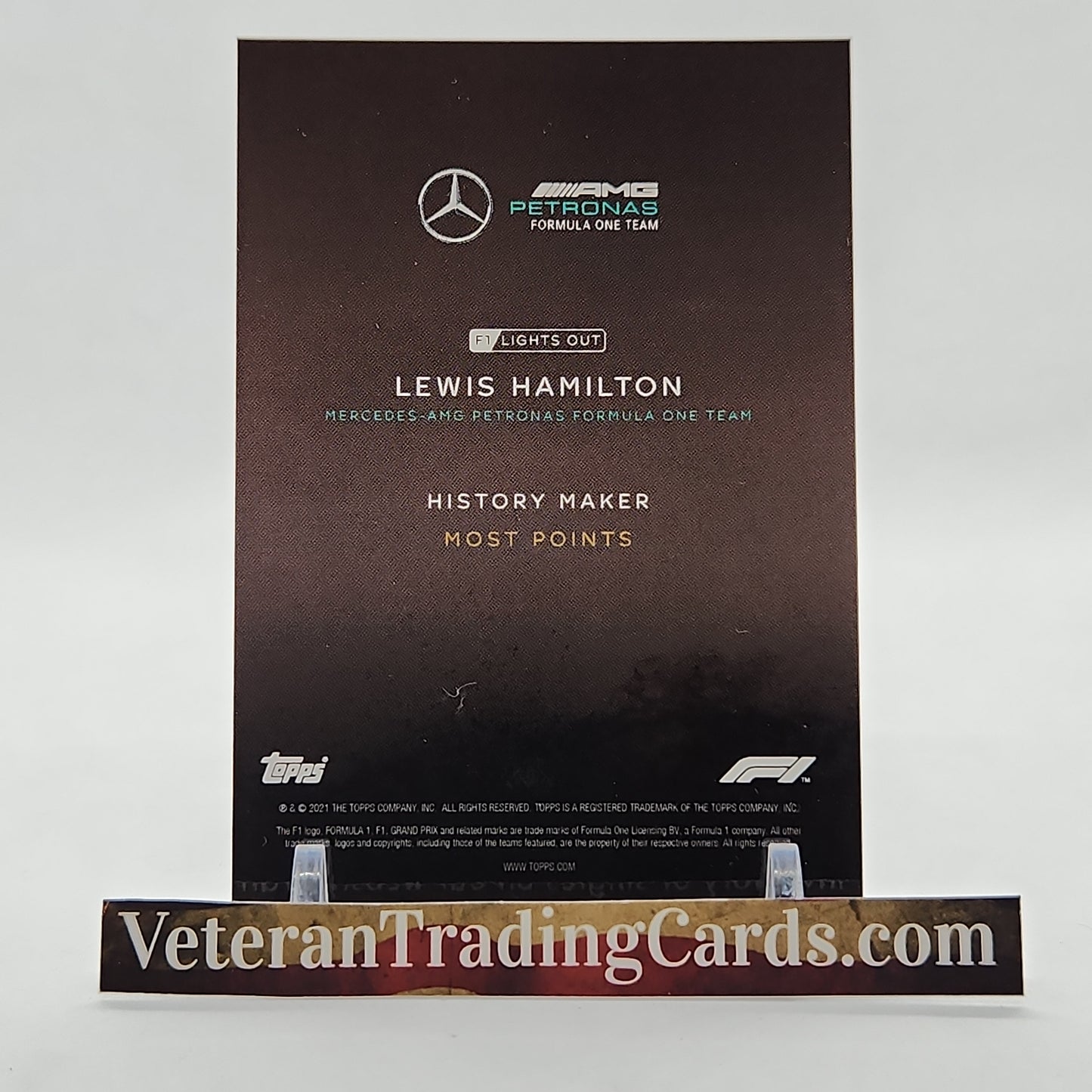 Sir Lewis Hamilton Red History Makers Topps F1 Lights Out Card