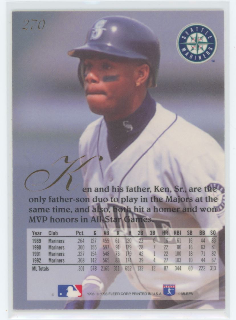Ken Griffey Jr. 1993 Flair Team Card# 270