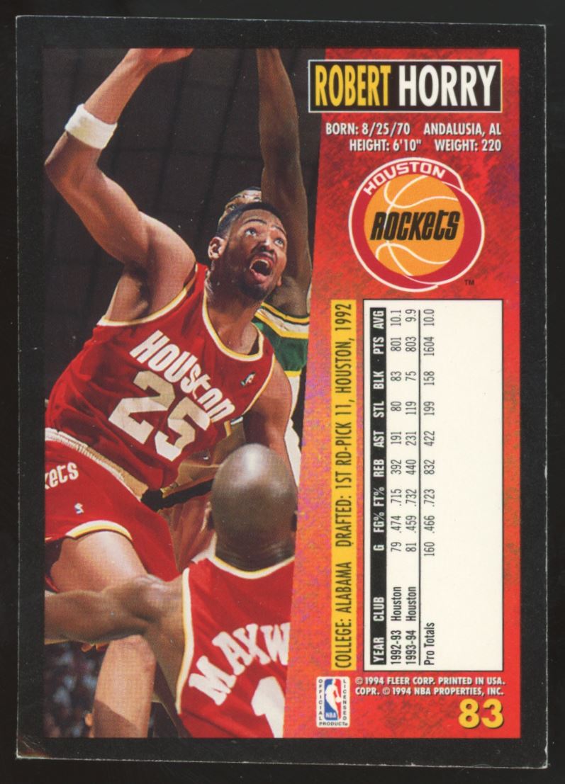 Robert Horry 1994 Fleer Card # 83