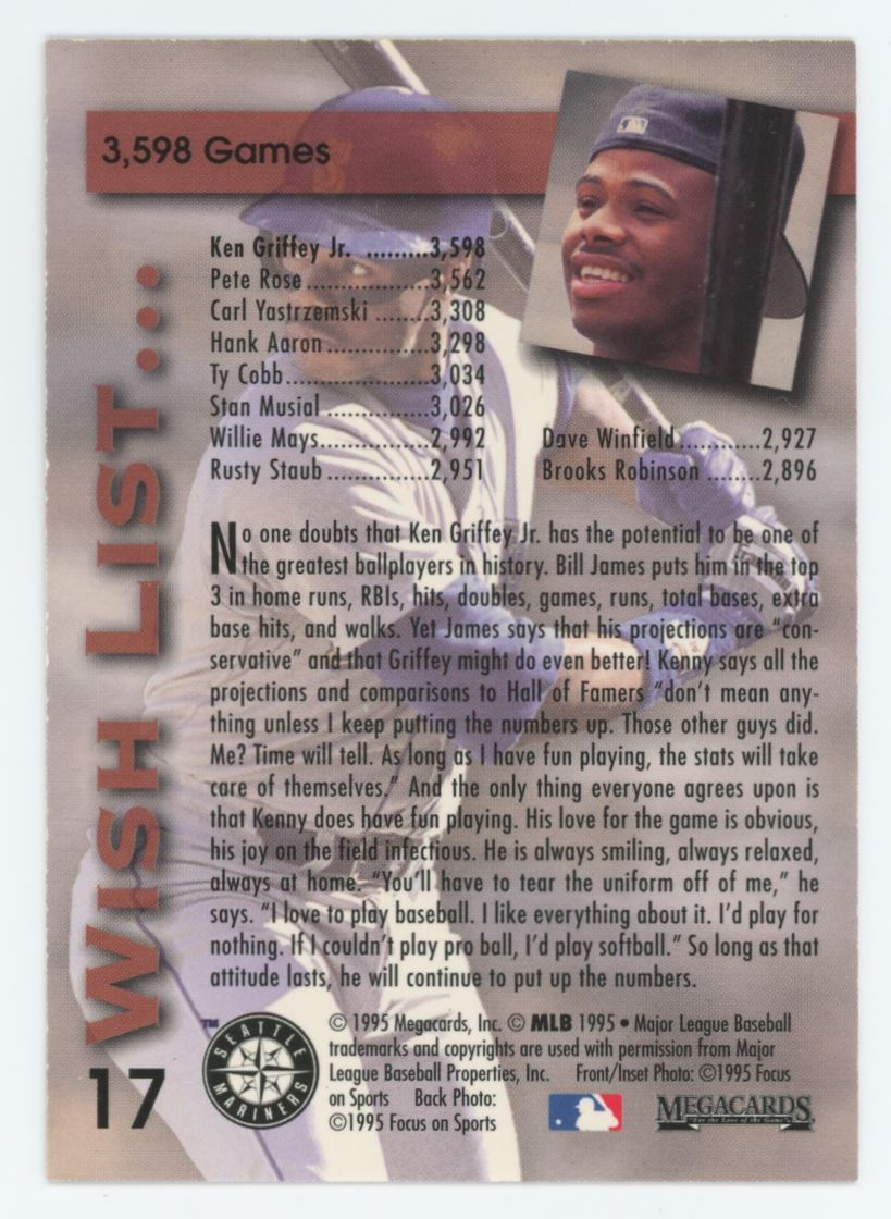Ken Griffey Jr. 1995 Megacards Card# 17