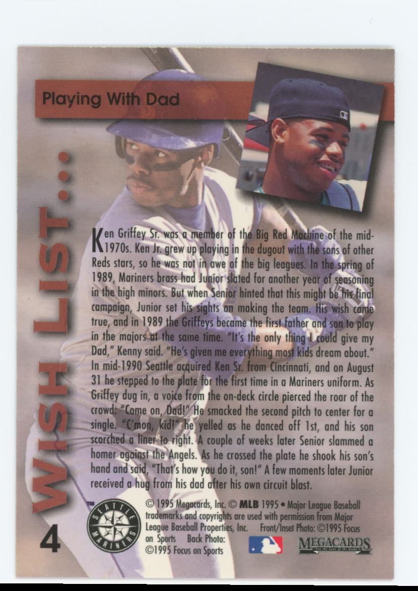 Ken Griffey Jr. 1995 Megacards Card# 4