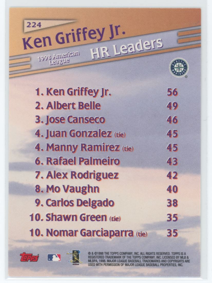 Ken Griffey Jr. 1999 Topps Card # 224