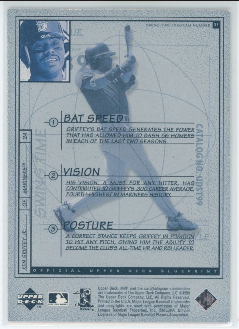 Ken Griffey Jr. 1999 Upper Deck MVP Swing Time Card # S1