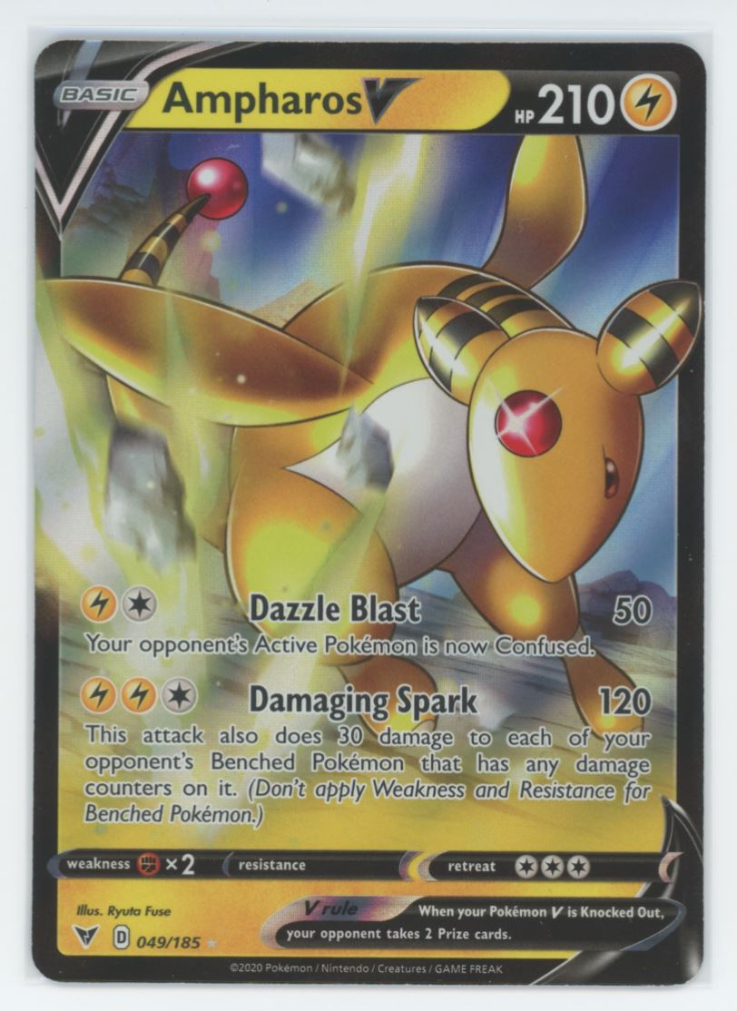 Ampharos V Holo V 2020 Sword & Shield - Vivid Voltage Card # 49
