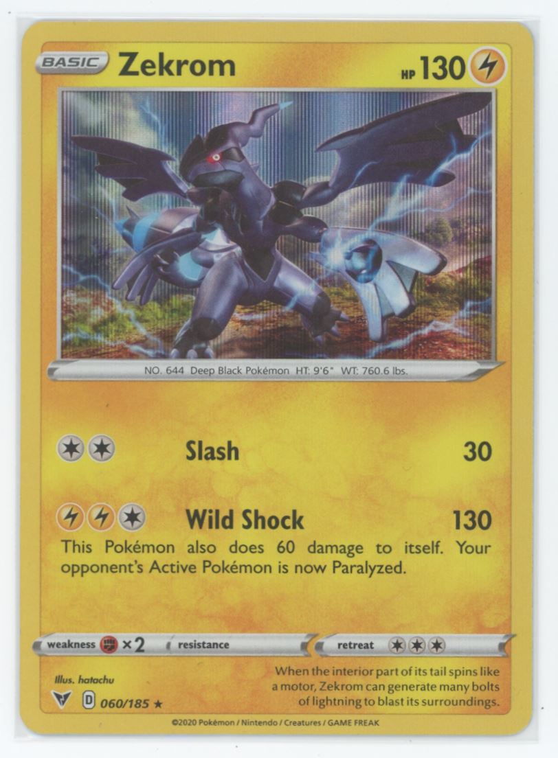 Zekrom Holo 2020 Sword & Shield - Vivid Voltage Card # 60