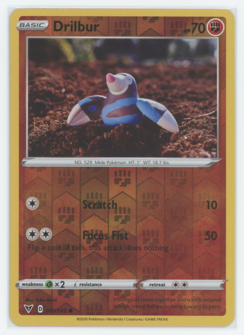 Drilbur Reverse Holo 2020 Sword & Shield - Vivid Voltage Card # 91
