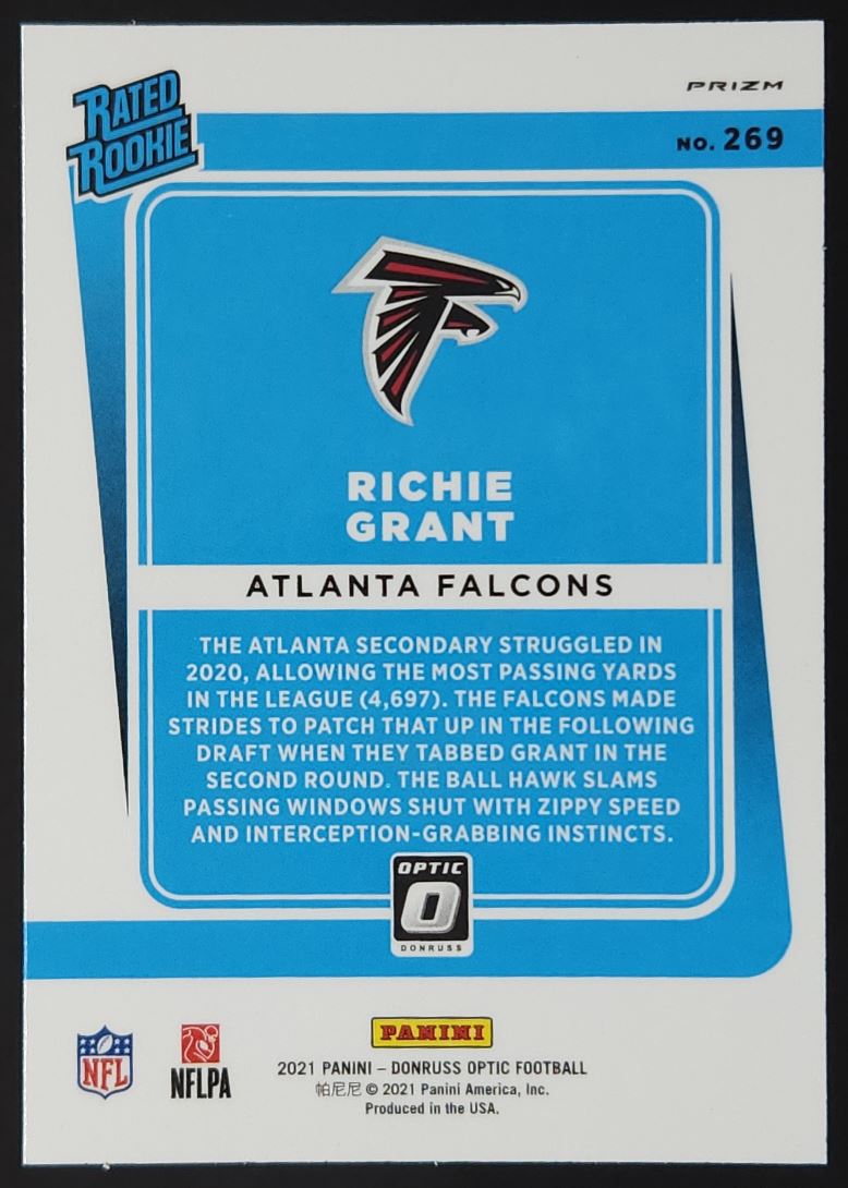 Richie Grant Silver Prizm 2021 Donruss Optic Rookie Card # 269