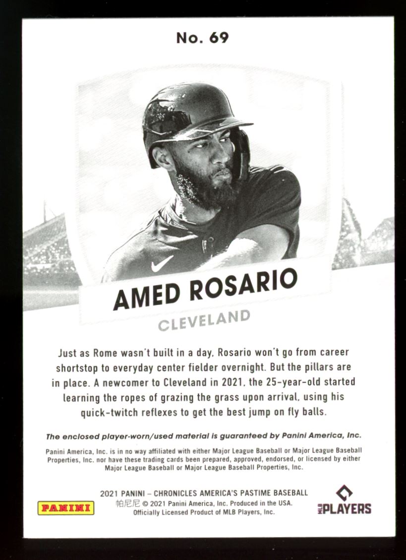 Amed Rosario Dual Patch 2021 Panini Chronicles America's Pastime Card # 69