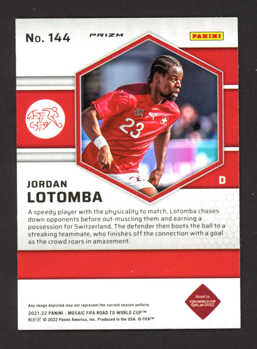 Jordan Lotomba Mosaic Prizm 2021 Panini Mosaic Road to FIFA World Cup Rookie Card # 144