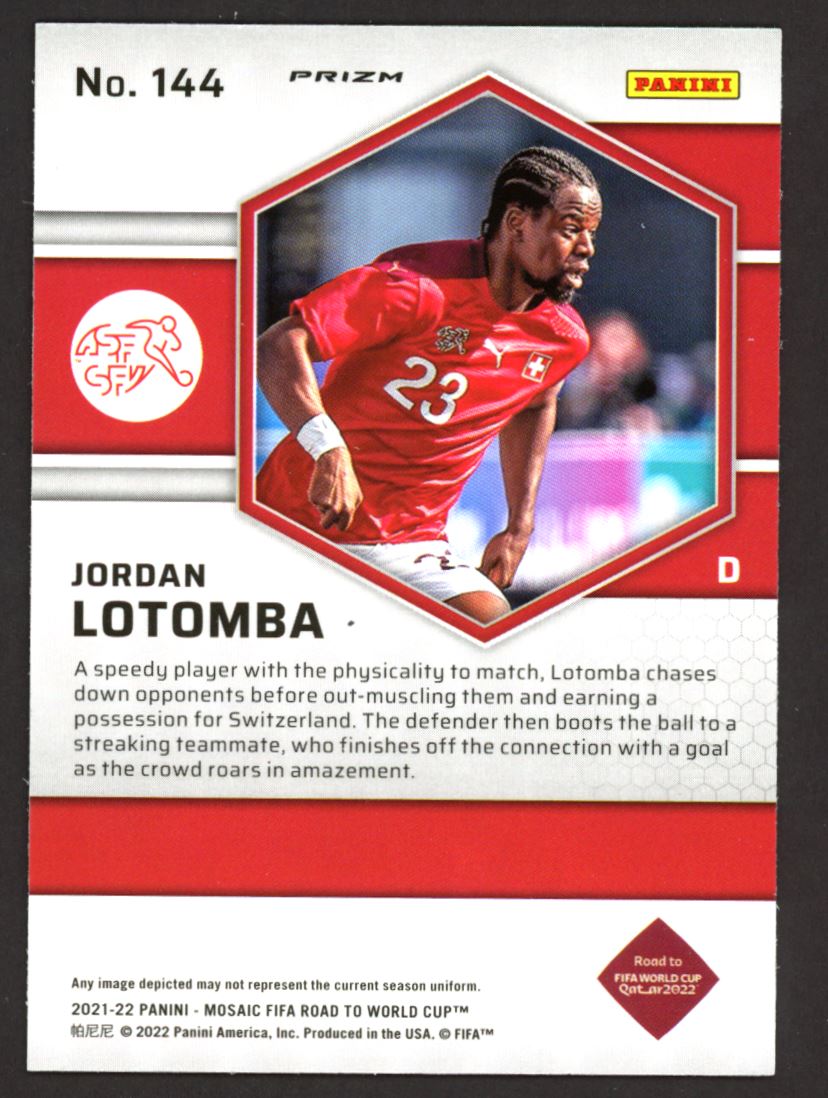 Jordan Lotomba Silver Prizm 2021 Panini Mosaic Road to FIFA World Cup Rookie Card # 144