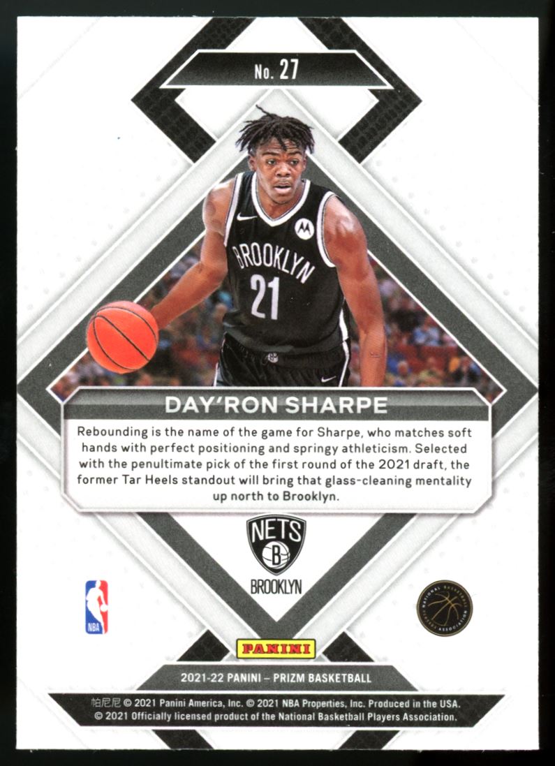 Day'Ron Sharpe 2021 Panini Prizm Emergent Rookie Card # 27