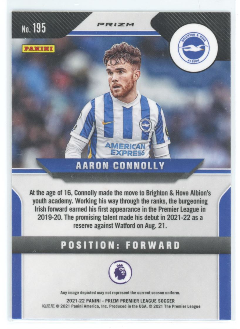 Aaron Connolly Silver Prizm 2021 Panini Prizm Premier Leauge Card # 195