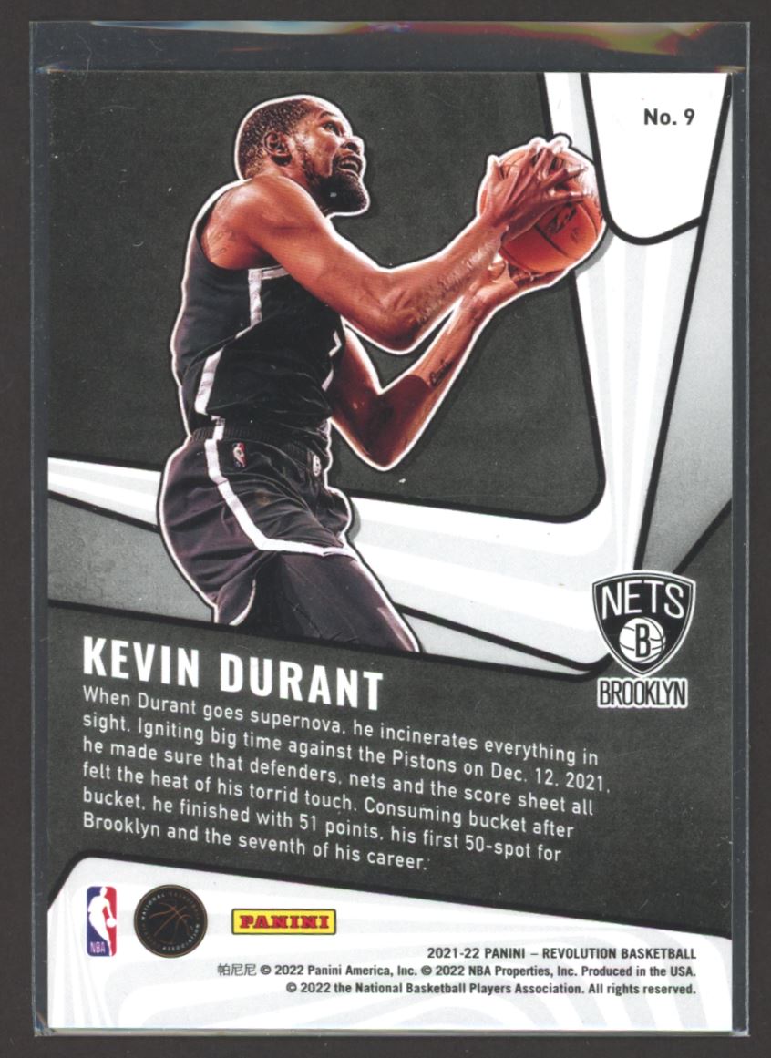 Kevin Durant 2021 Panini Revolution Supernova Card # 9