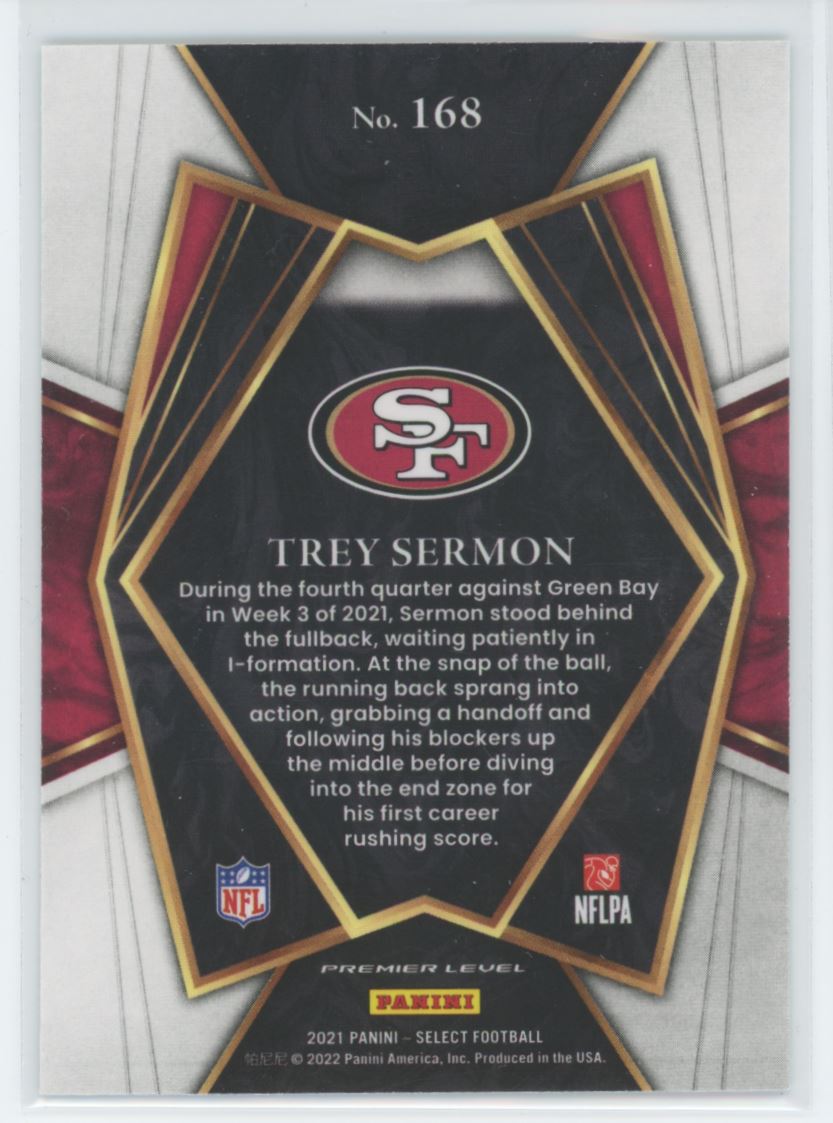 Trey Sermon Premier Level 2021 Panini Select Rookie Card # 168
