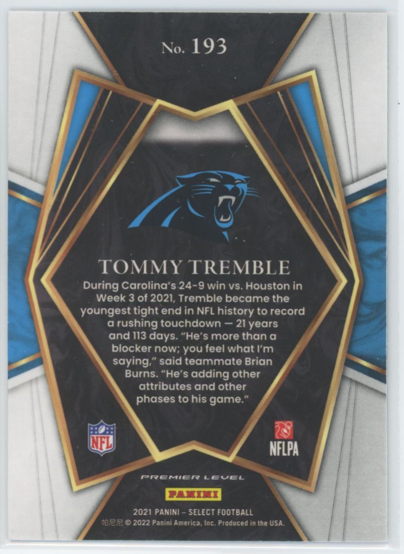 Tommy Tremble Premier Level 2021 Panini Select Rookie Card # 193