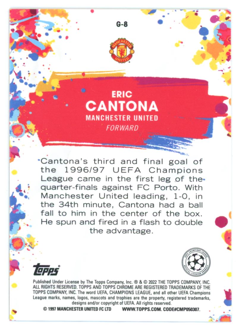 Eric Cantona 2021 Topps Chrome Champions League Card # G-8