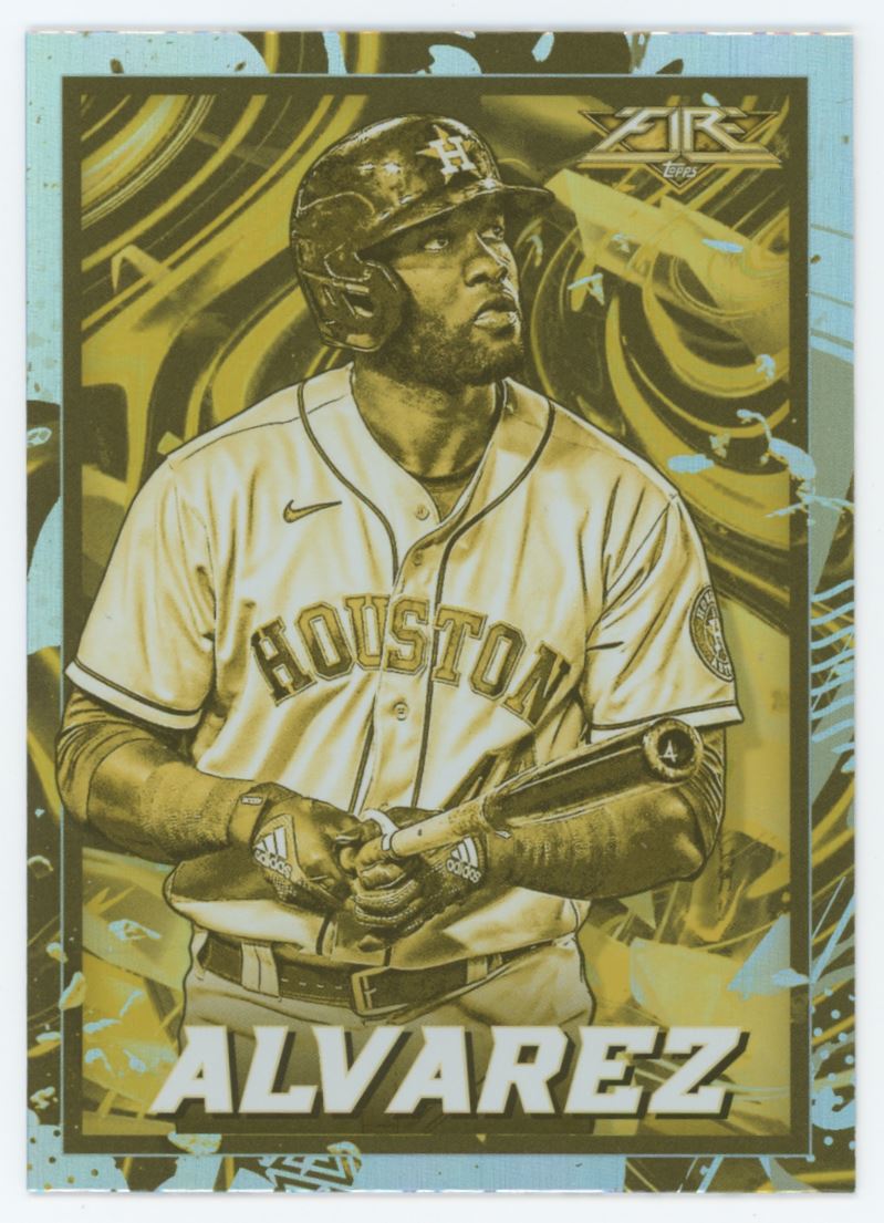 Yordan Alvarez Gold Minted 2021 Topps Fire Card # 96