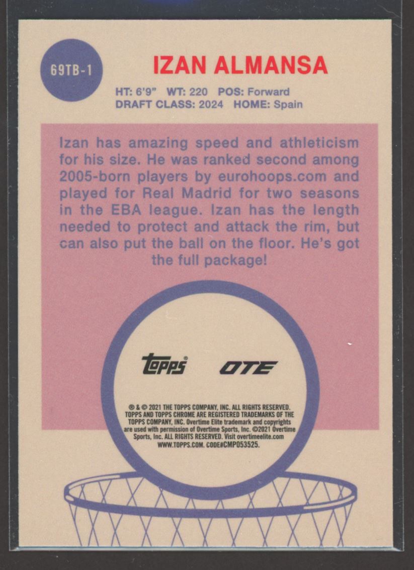 Izan Almansa 2021 Topps Now Overtime Elite Card # 69TB-1