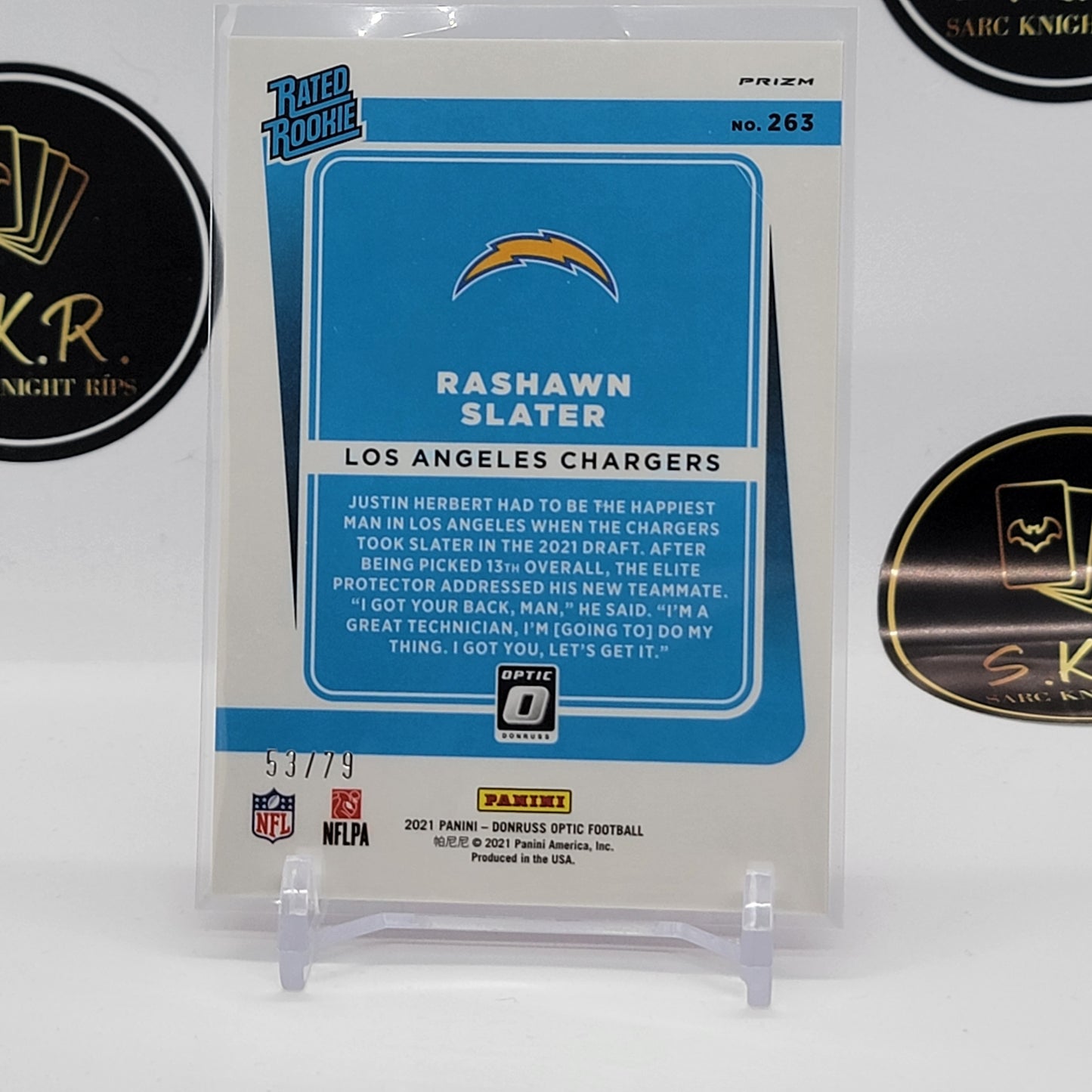 Rashawn Slater Rated Rookie Pink Velocity Prizm 53/79 #263