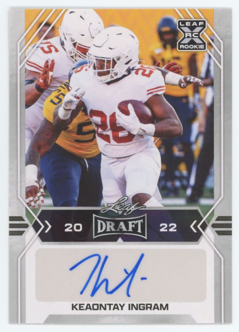 Keaontay Ingram 2022 Leaf Draft Autographs Rookie Autograph Card # BA-KI1