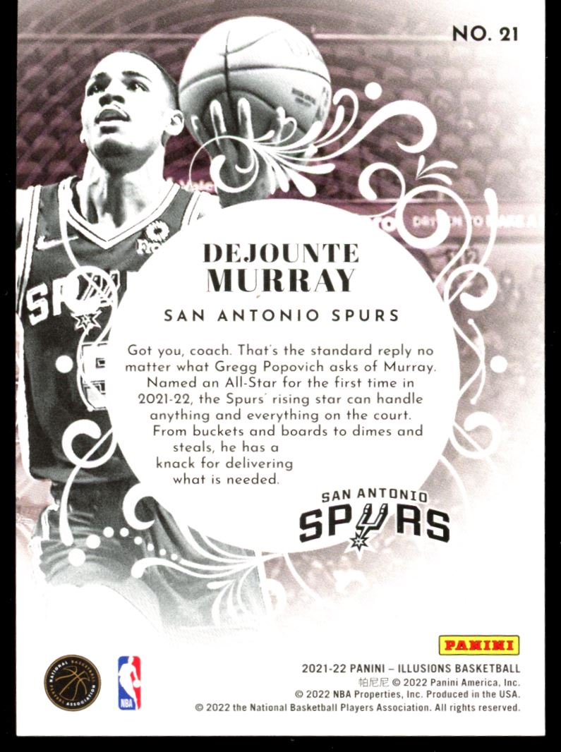 Dejounte Murray King of Cards 2022 Panini Illusions Basketball Card # 21