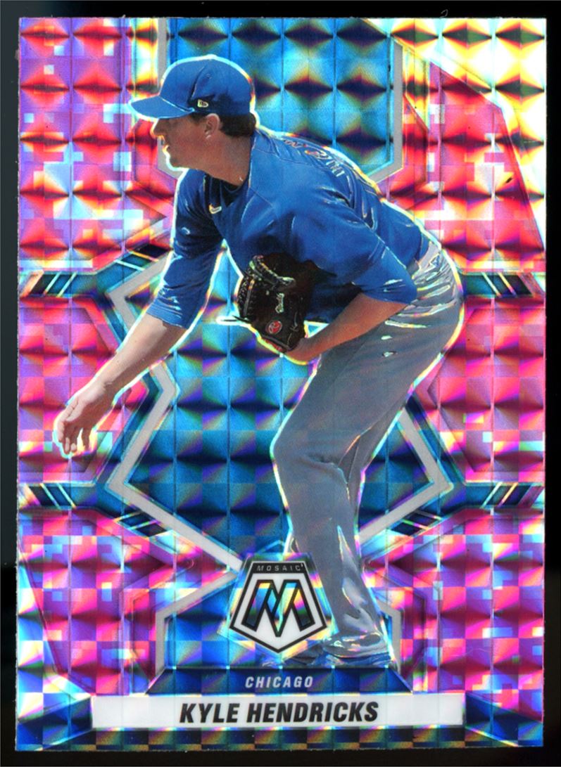 Kyle Hendricks Pink Camo Prizm 2022 Panini Mosaic Baseball Card # 24