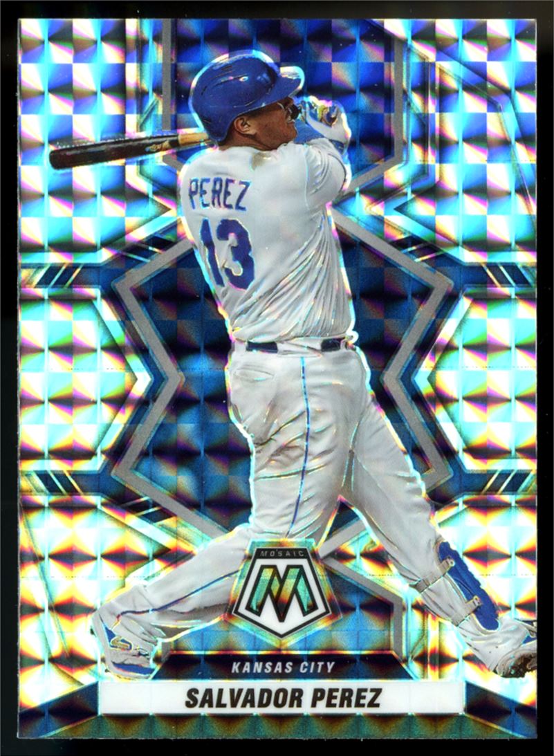 Salvador Perez Silver Mosaic Prizm 2022 Panini Mosaic Baseball Card # 185