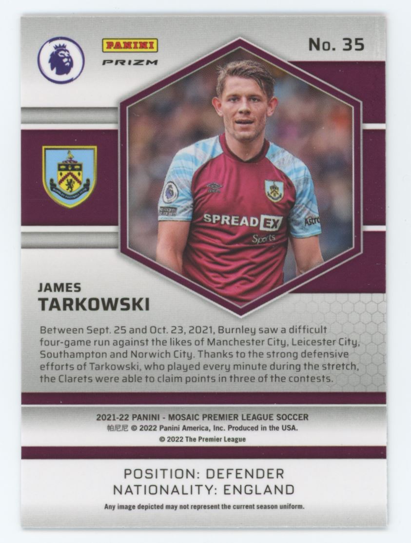 James Tarkowski Red Prizm Card# 35