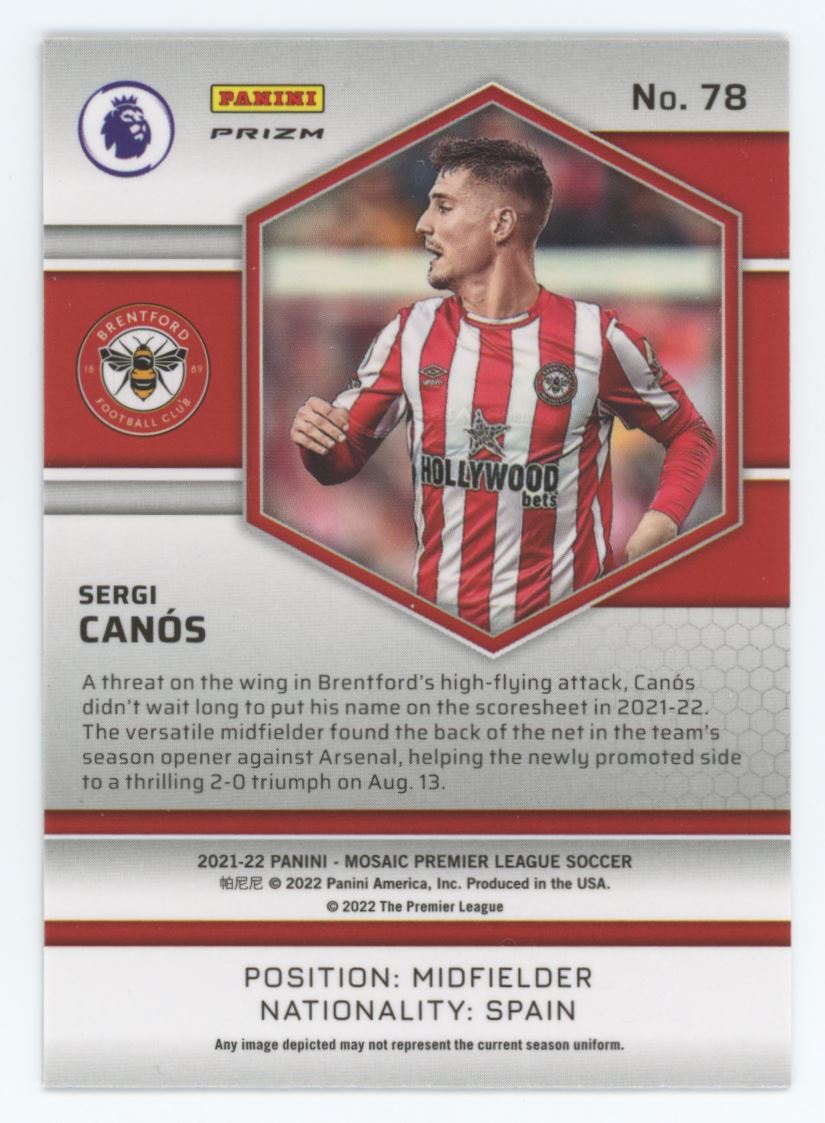 Sergi Canos Red Prizm Card# 78