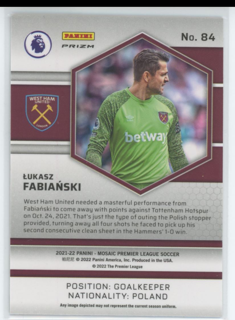 Lukasz Fabianski Red Prizm Card# 84