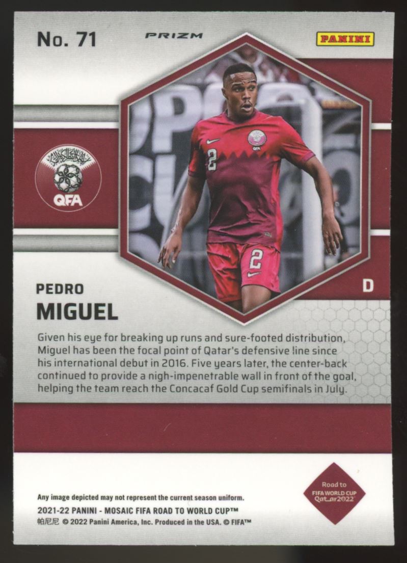 Pedro Miguel Mosaic Silver Prizm 2022 Panini Mosaic Road to FIFA World Cup Qatar Rookie Card # 71
