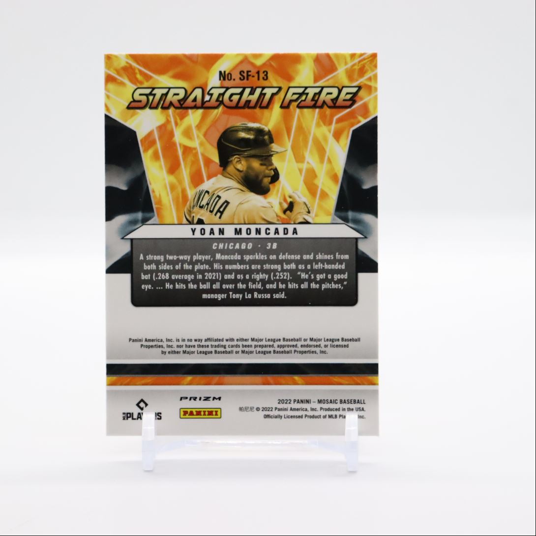 Yoan Moncada Prizm 2022 Panini Mosaic Straight Fire Card # SF-13