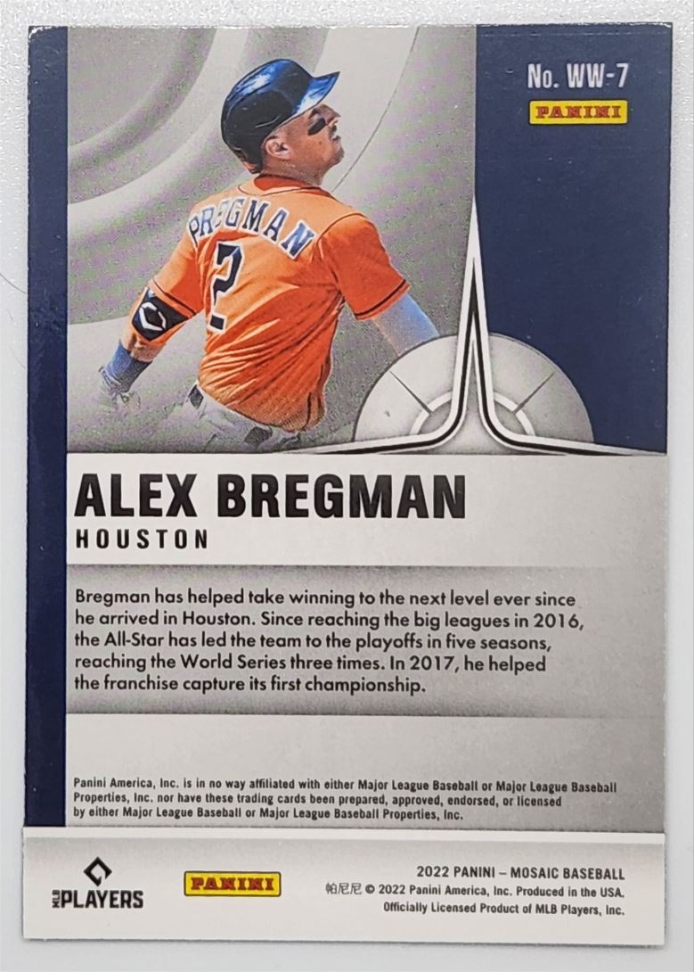 Alex Bregman 2022 Panini Mosaic Will to Win Card # WW-7