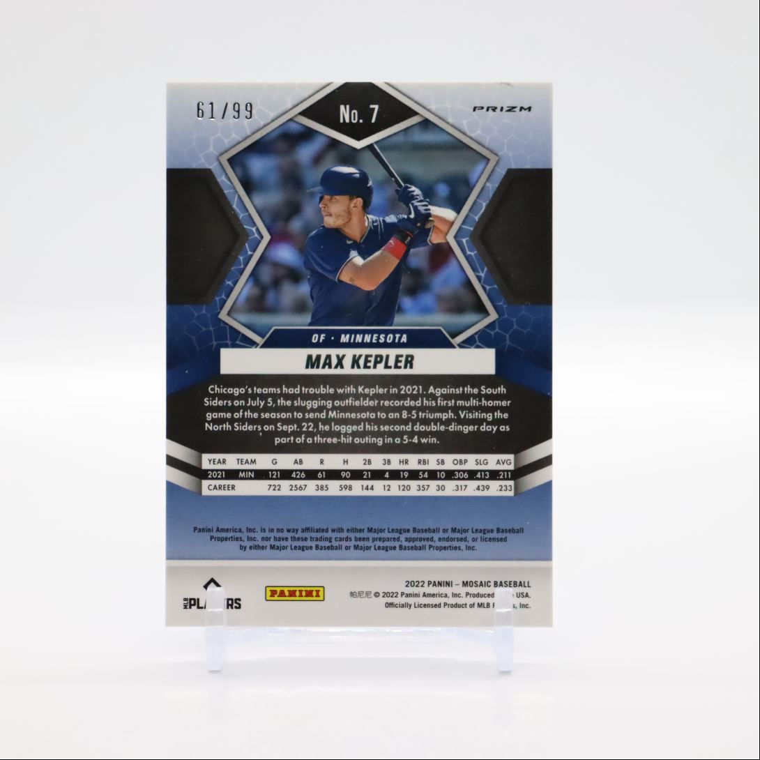 Max Kepler Blue Prizm /99 2022 Panini Mosaic Card # 7