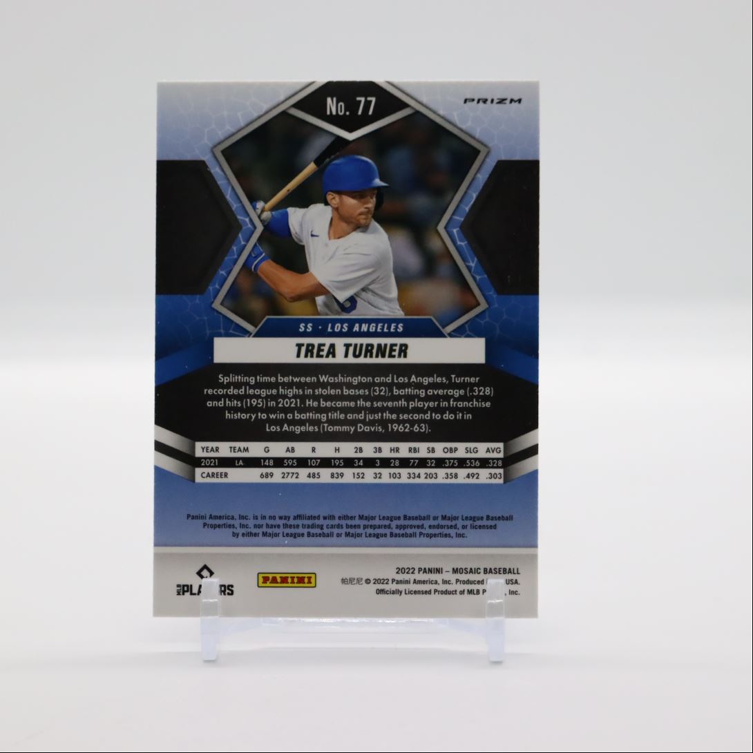 Trea Turner Prizm 2022 Panini Mosaic Card # 77