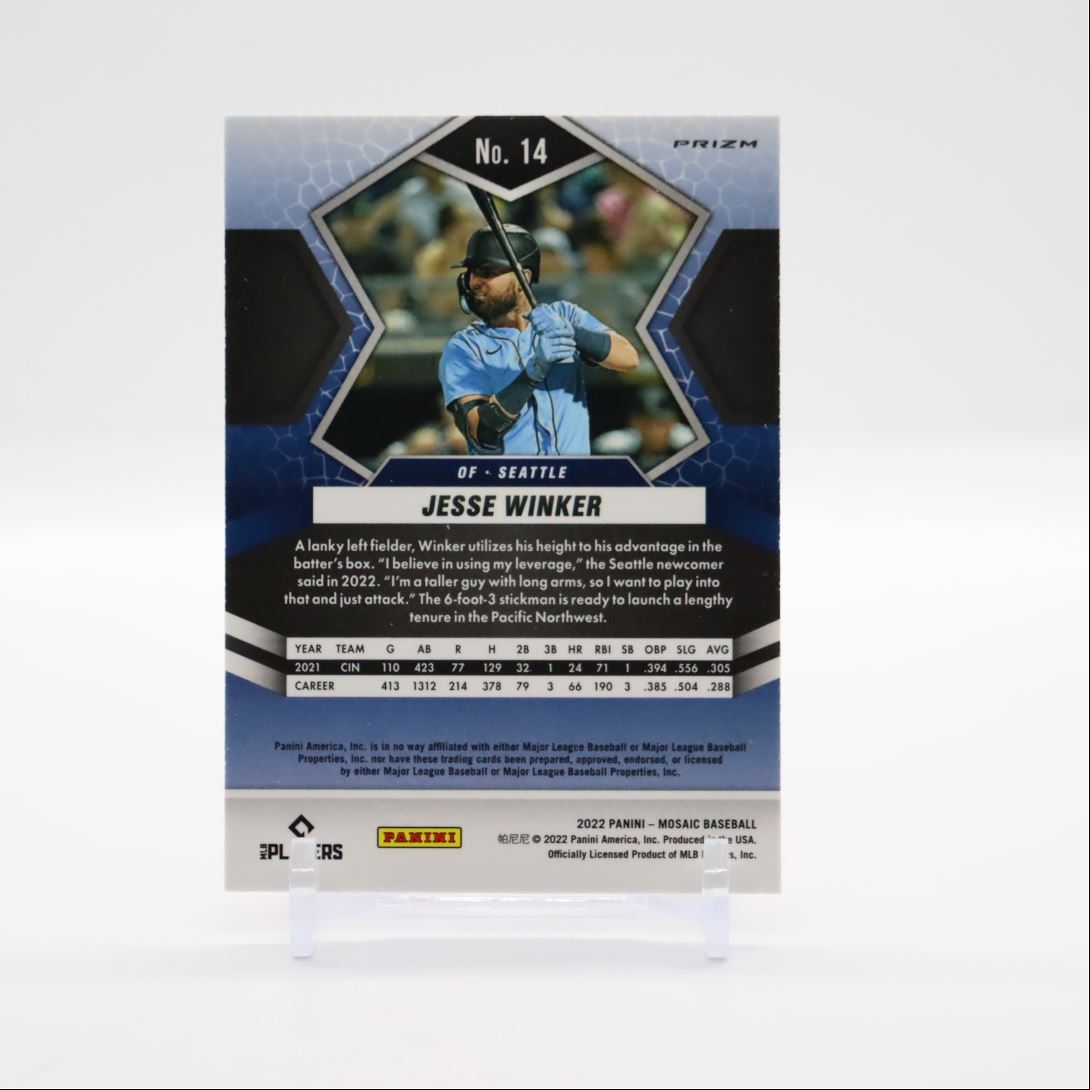Jesse Winker Red Prizm 2022 Panini Mosaic Card # 14