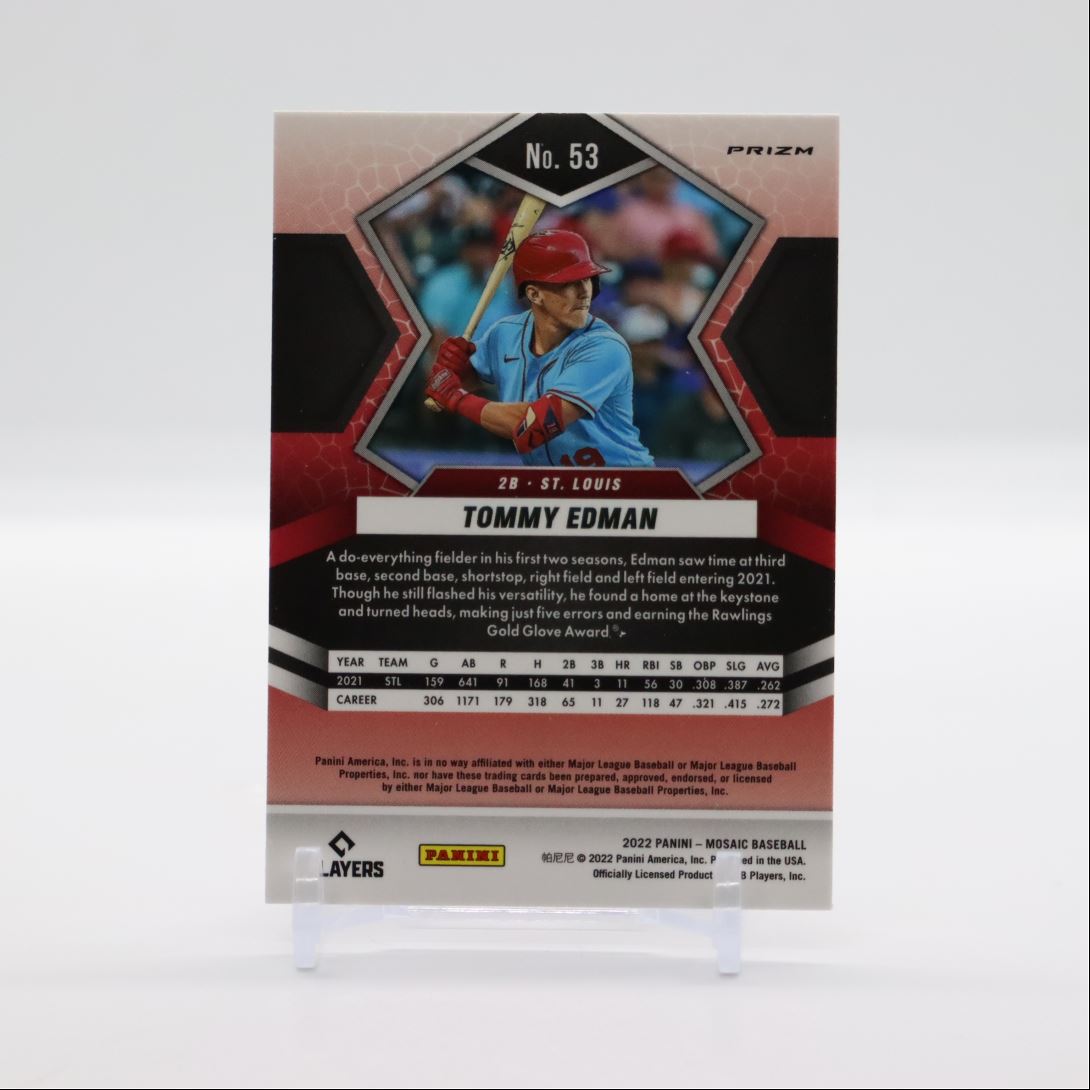 Tommy Edman Silver Prizm 2022 Panini Mosaic Card # 53