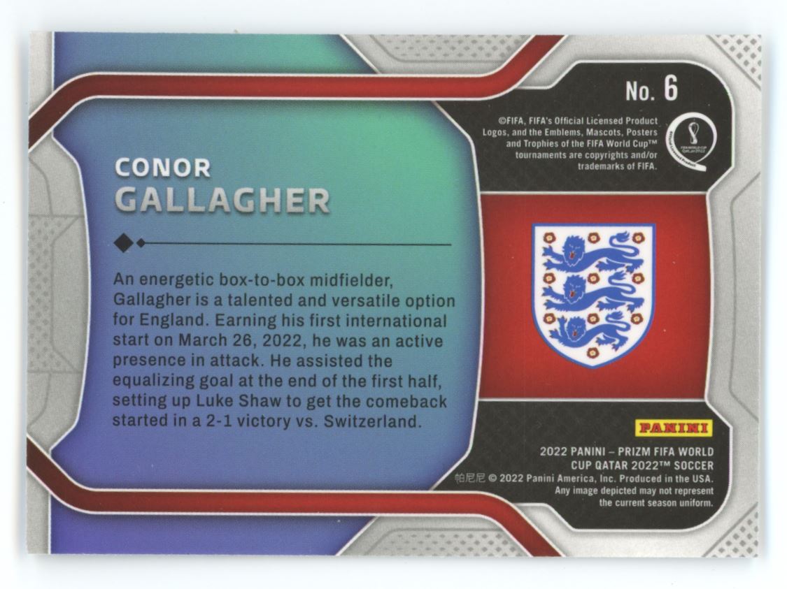 Conor Washington New Era 2022 Panini Prizm Road to FIFA World Cup Qatar 2022 Card # 6