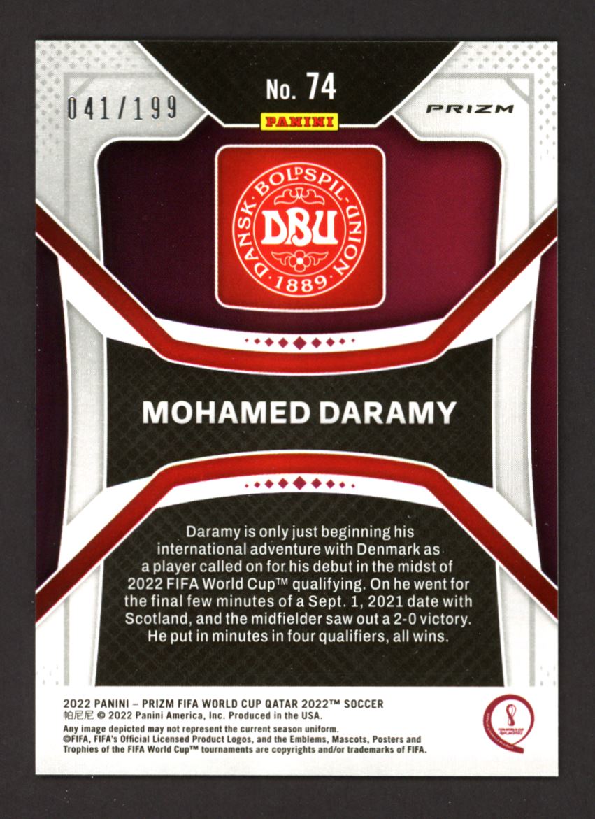 Mohamed Daramy Prizm 041/199 2022 Panini Prizm World Cup Purple Rookie Card # 74