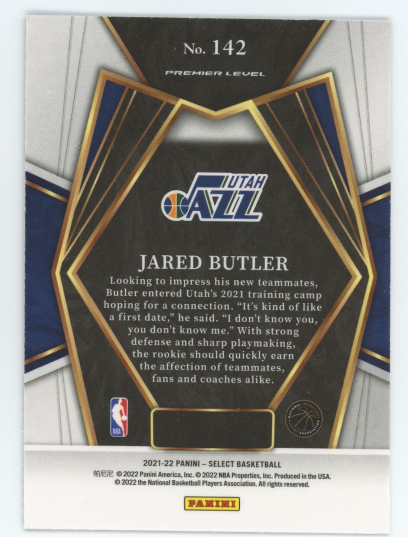 Jared Butler Premier Level 2022 Panini Select Basketball Rookie Card # 142