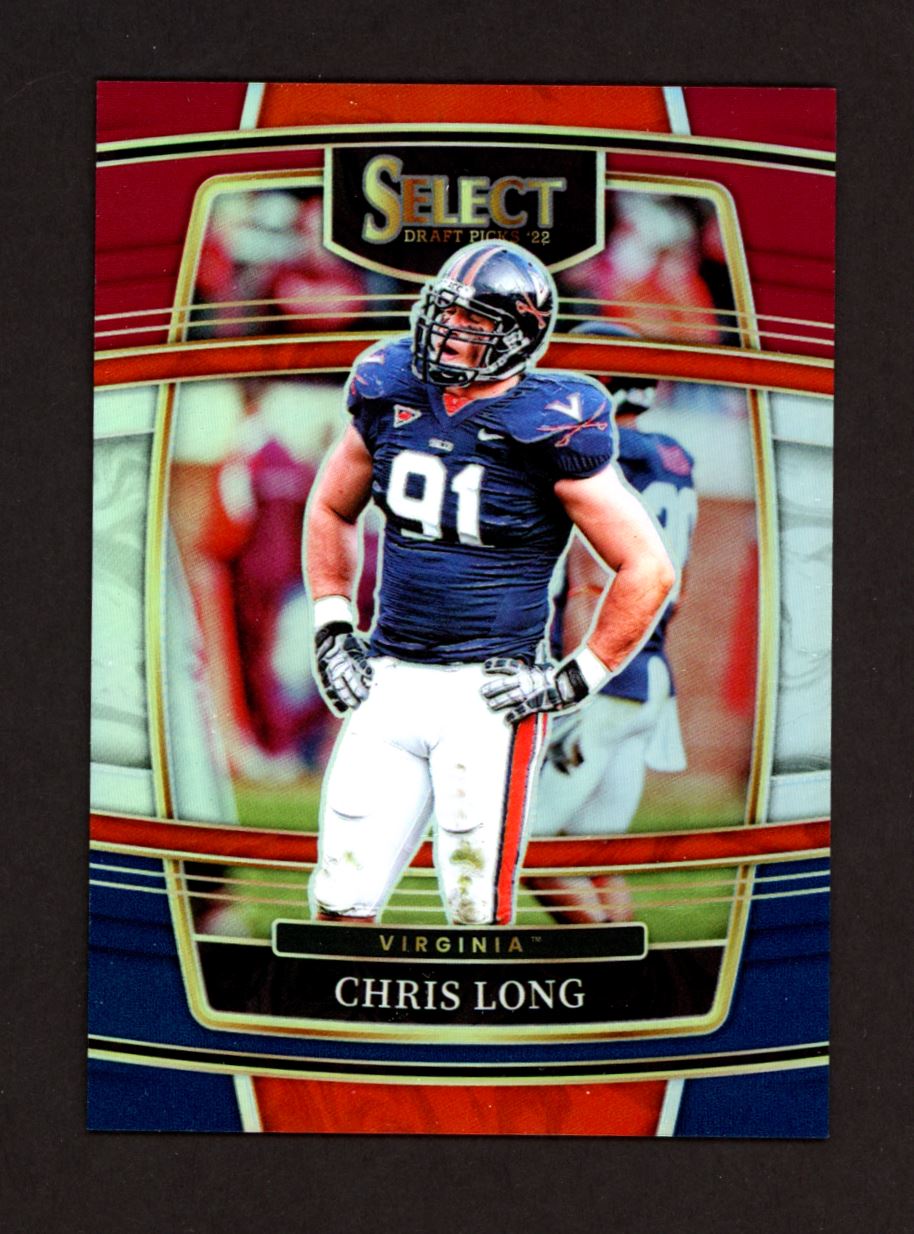 Chris Long Red/White/Blue Prizm 130/199 Concourse 2022 Panini Select Draft Picks Card # 79