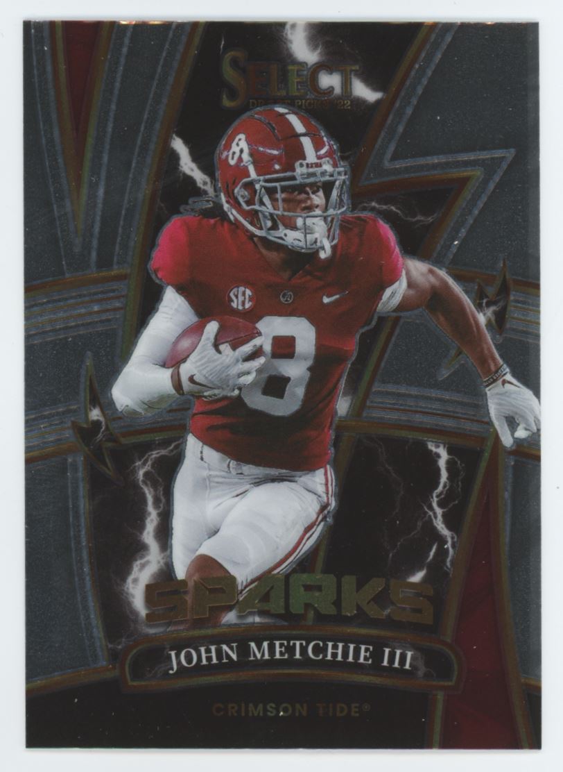 John Metchie III Sparks 2022 Panini Select Draft Picks Card # SPJM