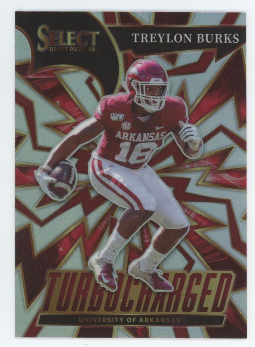 Treylon Burks Turbocharged Silver Prism 2022 Panini Select Draft Picks Card # TTB