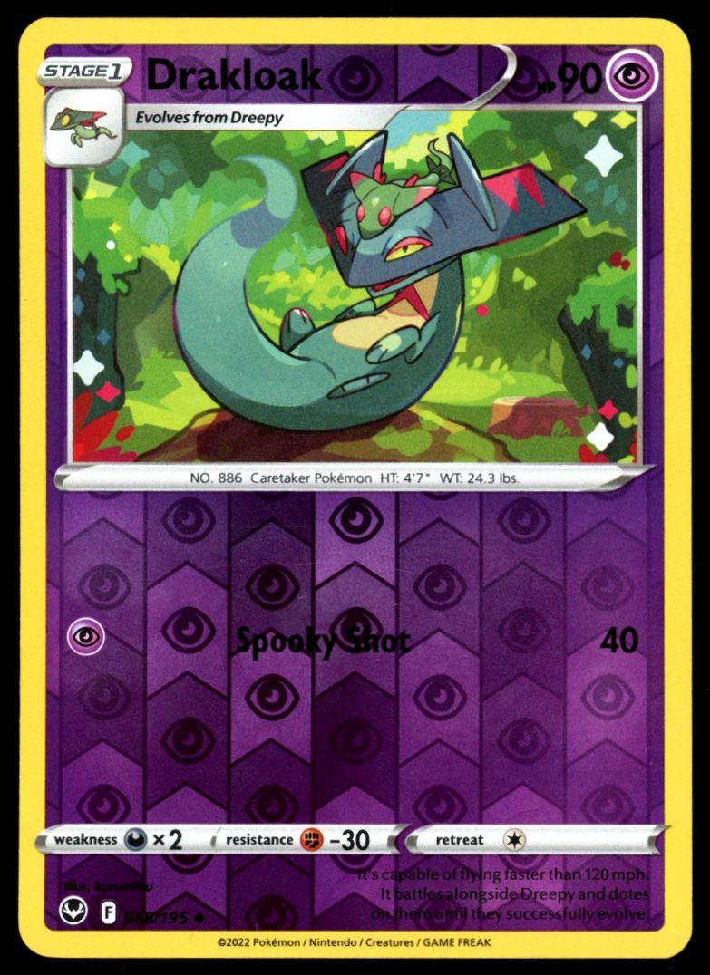 Drakloak 2022 Pokemon - Silver Tempest Card # 088/195 VTC Drakloak 2022 Pokemon - Silver Tempest Card # 088/195 VTC