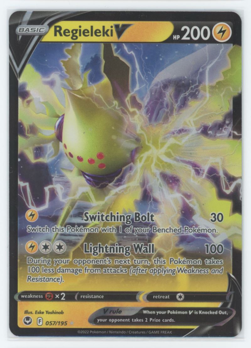 Regieleki V 2022 Pokemon Silver Tempest Card# 057/195 VTC Regieleki V 2022 Pokemon Silver Tempest Card# 057/195 VTC