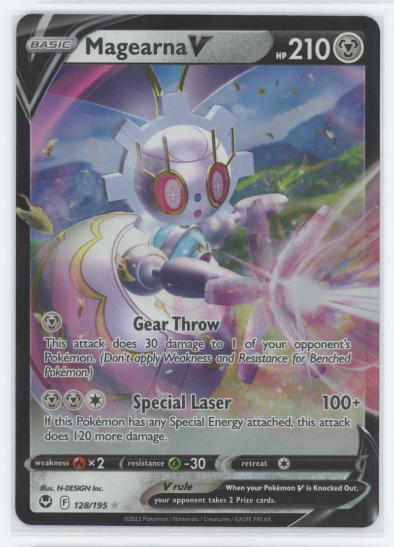 Magearna V 2022 Pokemon Silver Tempest Card# 128/195 VTC Magearna V 2022 Pokemon Silver Tempest Card# 128/195 VTC