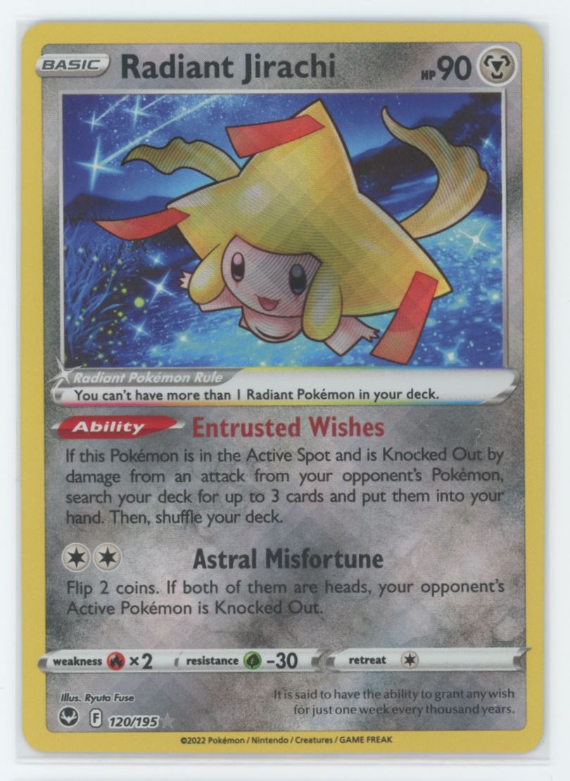 shiny jirachi pokemon card Radiant Jirachi Holo 2022 Pokemon Silver Tempest Card # 120/195 – VTC
