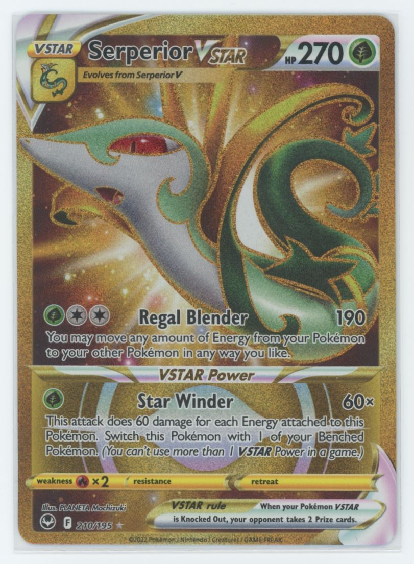 Serperior Vstar SR 2022 Pokemon Silver Tempest Card # 210/195 VTC Serperior Vstar SR 2022 Pokemon Silver Tempest Card # 210/195 VTC